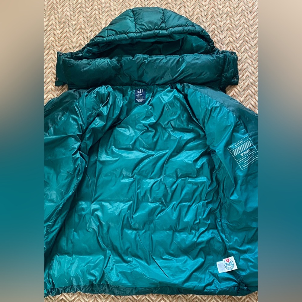 GAP Big Puff Jacket Hunter Green Size Medium Tall - Picture 4 of 14